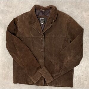 XOXO Women's Large Brown Faux Suede Jacket Button Front Western Style